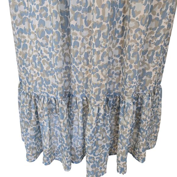 DKNY Animal Print Tiered Maxi Skirt Size L Boho Y2K Cottagecore - Picture 3 of 13